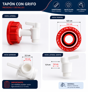 Tapon con grifo plastico