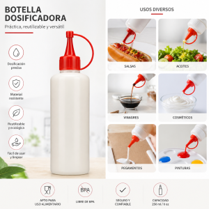 Botella 250 cc tapón canula