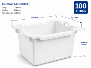 Cubeta apilable y encajable 100 litros