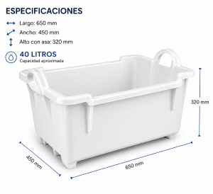 Cubeta apilable y encajable 40 litros