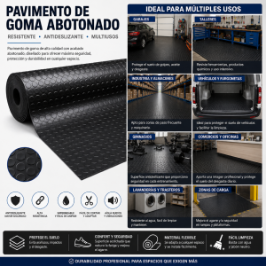 Pavimento de caucho circular 120 cm ancho - Precio por metro lineal. Indique nº de metros que desea.