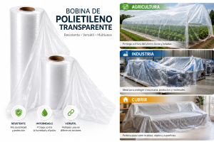 Bobina film polietileno transparente 1 m G/400 -Largo 200 m.l-