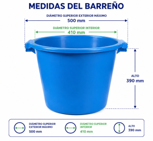 Barreño alto 50 litros