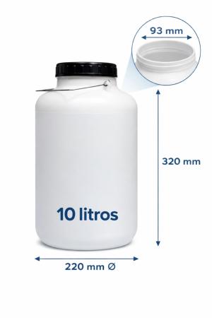 Bidon 10 litros redondo boca ancha