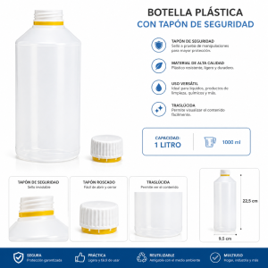 Botella 1000 cc Tapon seguridad