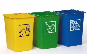 Cubo basura reciclar 29X32X40 cm. C/Asa -26 litros- PACK 3 UD-